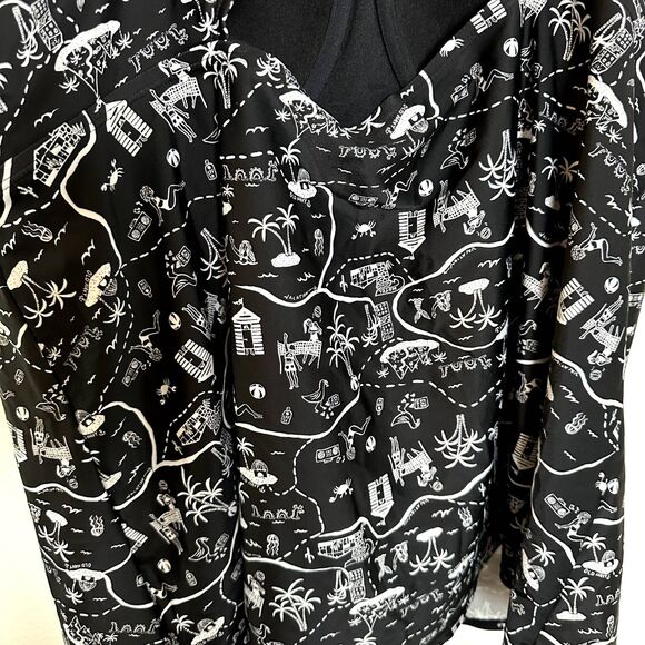 Plus Size 4X Black & White Tankini Top Swimsuit Adjustable Straps Swimwear - Picture 5 of 6